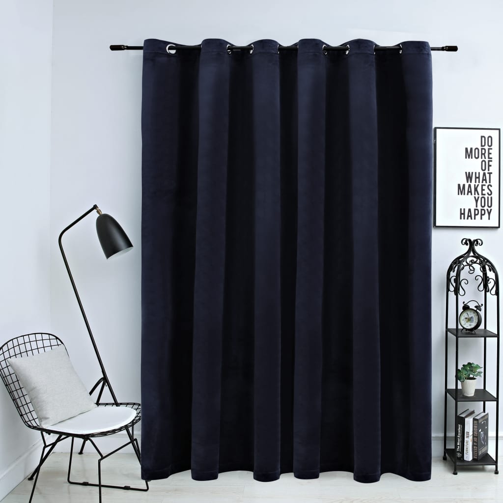 Vidaxl Curtain Blackout s prsteny 290x245 cm Velvet Black