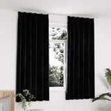 Vidaxl Vorhänge Blackout 2 STs mit Haken 140x175 cm Samt schwarz