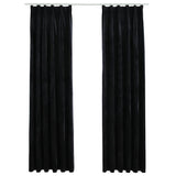 Vidaxl Vorhänge Blackout 2 STs mit Haken 140x245 cm Samt schwarz