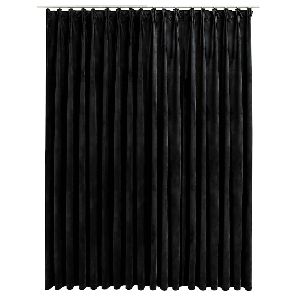 Vidaxl Curtain Blackout con ganci 290x245 cm di velluto nero