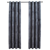 BIDAXL -gardin Blacking Rings 2 ST 140x175 cm Velvet Anthracite