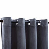 Vidaxl -Vorhang Blacking Ringe 2 ST 140x175 cm Samt -Anthrazit