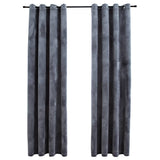 Vidaxl Curtain Blackout s prsteny 2 st 140x225 cm Velvet Grey