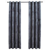 Vidaxl Vorhang Blackout mit Ringen 2 ST 140x245 cm Samt schwarz