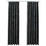 VIDAXL -Vorhänge Blackout 2 STs mit Haken 140x245 cm Samt Anthrazit