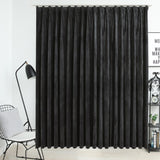 VIDAXL Curtain Blackout s háčky 290x245 cm Velvet Antracite