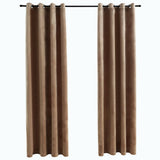 Vidaxl gardin blackout med ringar 2 st 140x175 cm sammet beige