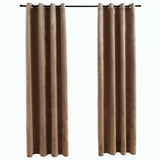 Vidaxl -Vorhang verdammt mit Ringen 2 ST 140x225 cm Samt Beige