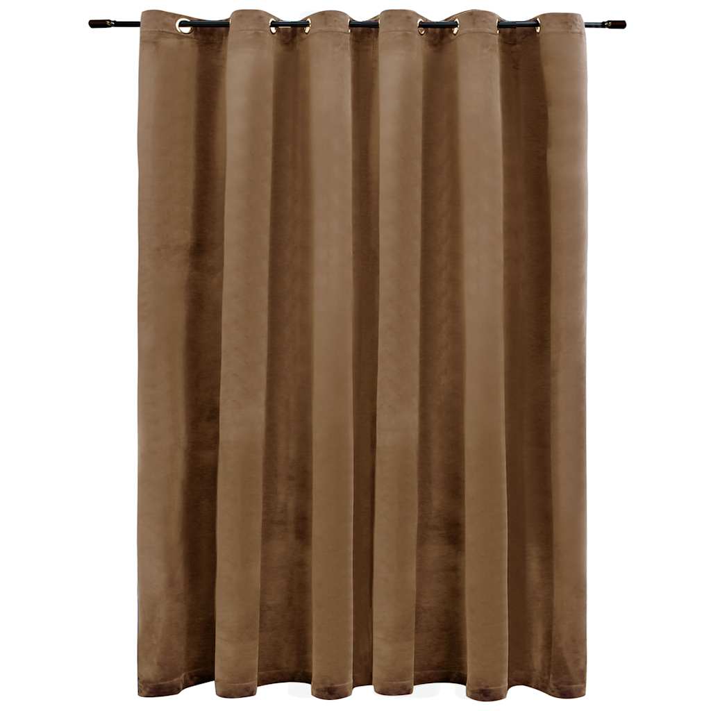 BIDAXL -gardin Damning med ringar 290x245 cm Velvet Beige