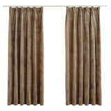 VIDAXL -Vorhänge Blackout 2 STs mit Hooks 140x175 cm Samt Beige