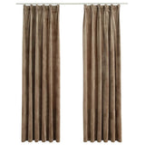 VIDAXL -Vorhänge Blackout 2 STs mit Haken 140x225 cm Samt Beige