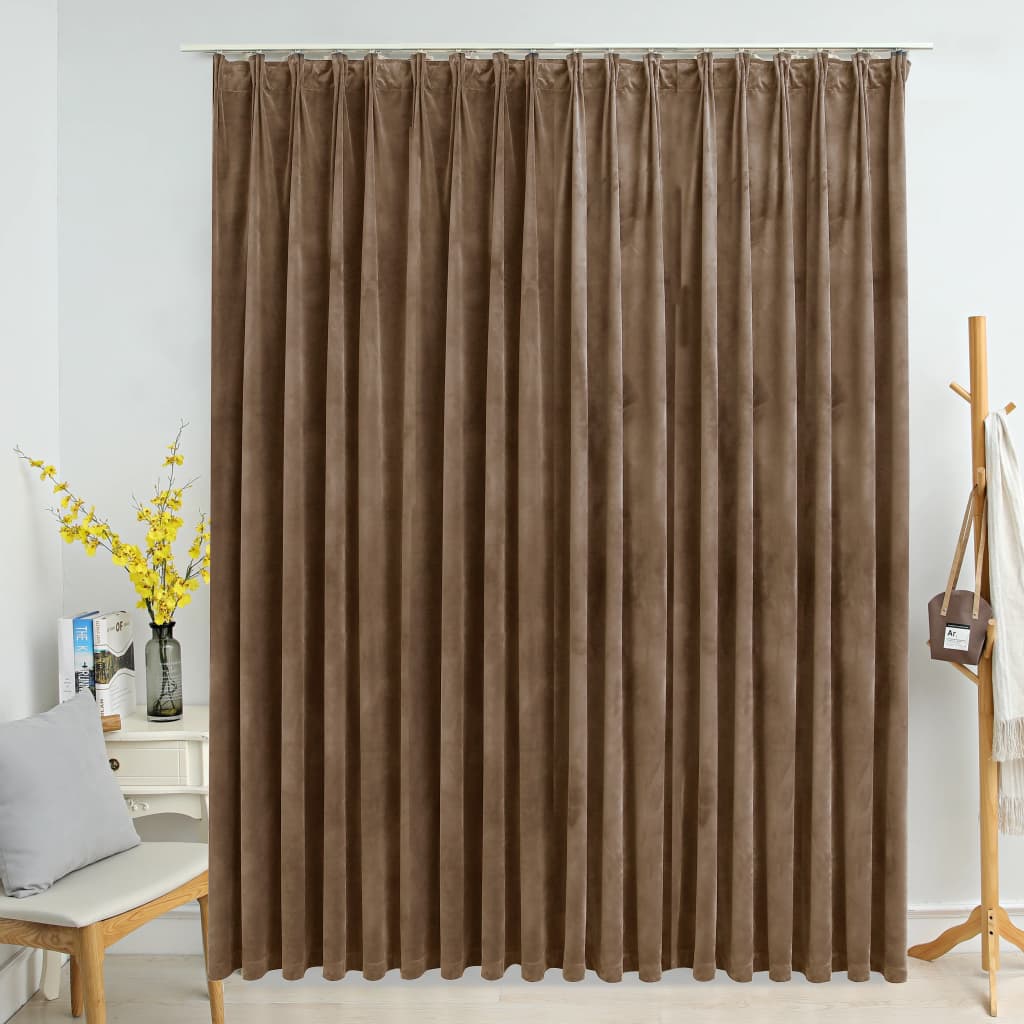 Vidaxl zavese Blackout s kavlji 290x245 cm Velvet Beige