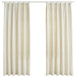 Vidaxl -Vorhänge Blackout 2 STs mit Haken 140x175 cm Samtcreme
