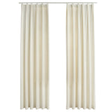 VIDAXL -Vorhänge Blackout 2 STs mit Haken 140x245 cm Samtcreme