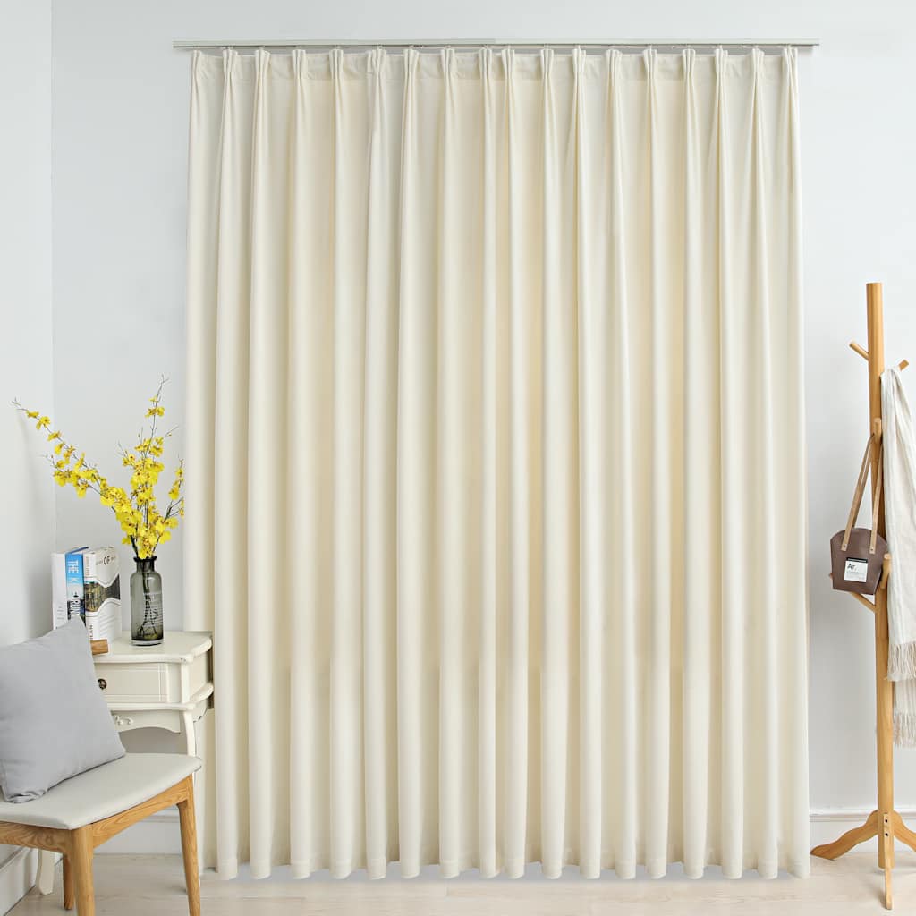 Vidaxl Vorhang Blackout mit Haken 290x245 cm Samtcreme