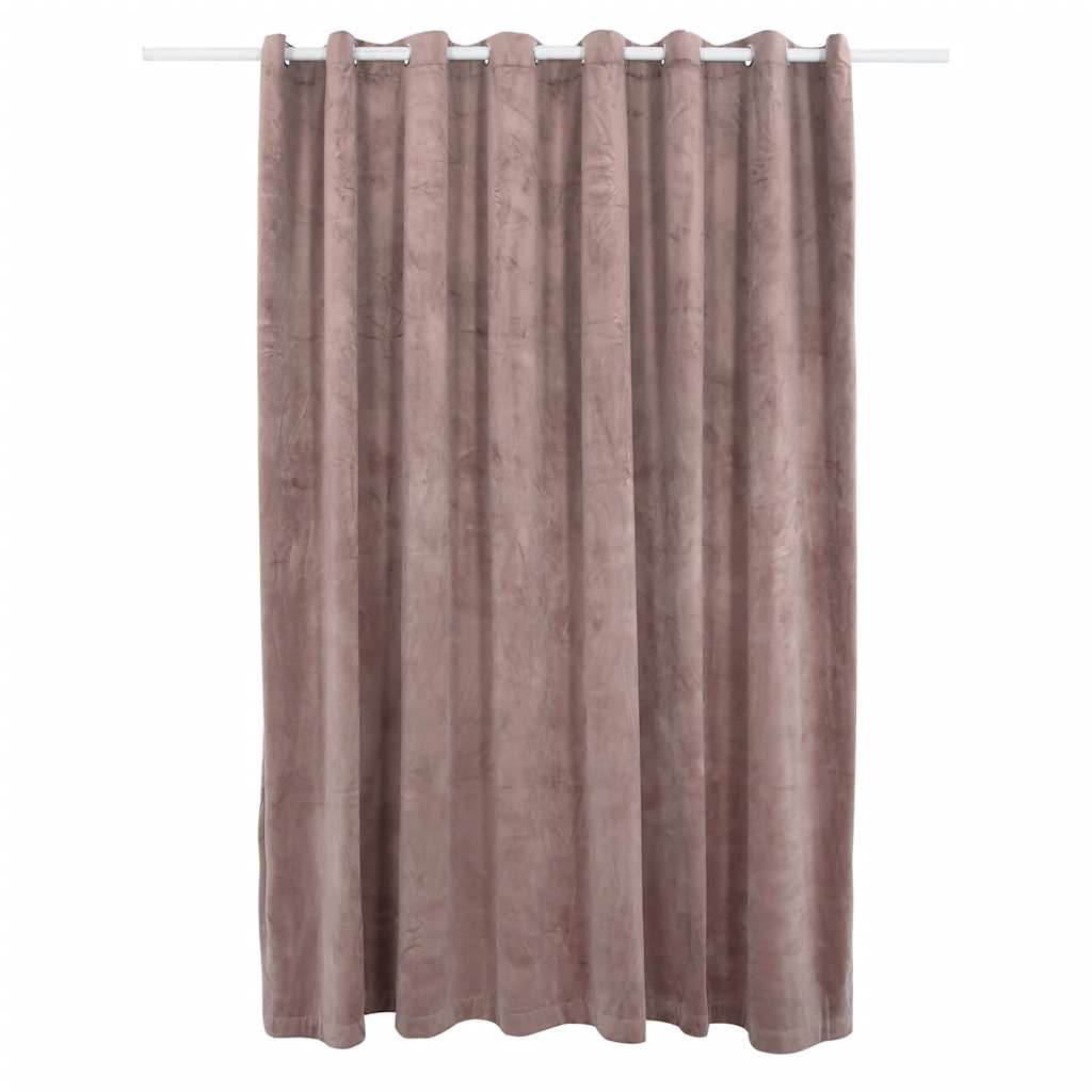 Vidaxl rideau noir avec anneaux 290x245 cm en velours rose