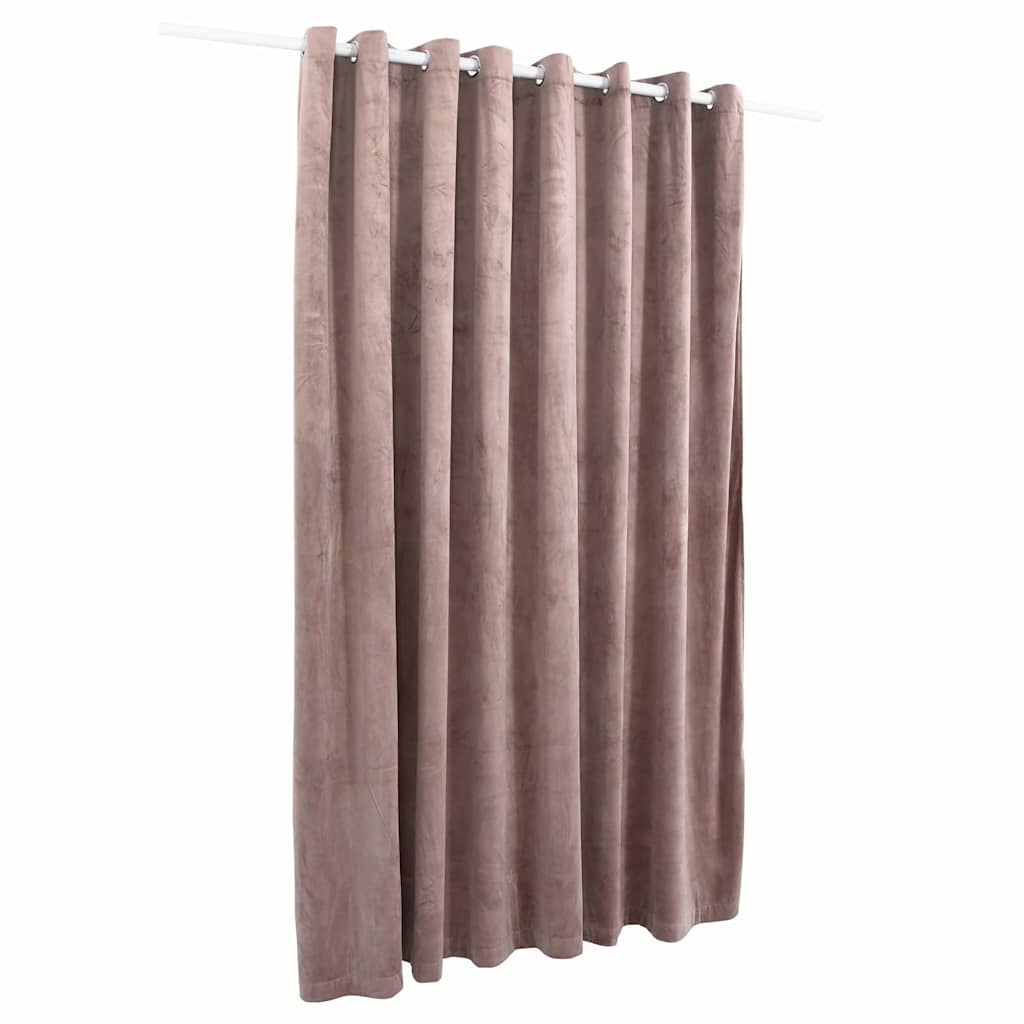 Vidaxl rideau noir avec anneaux 290x245 cm en velours rose