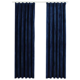 Vidaxl záclony Blackout 2 sts s háčky 140x175 cm Velvet Blue