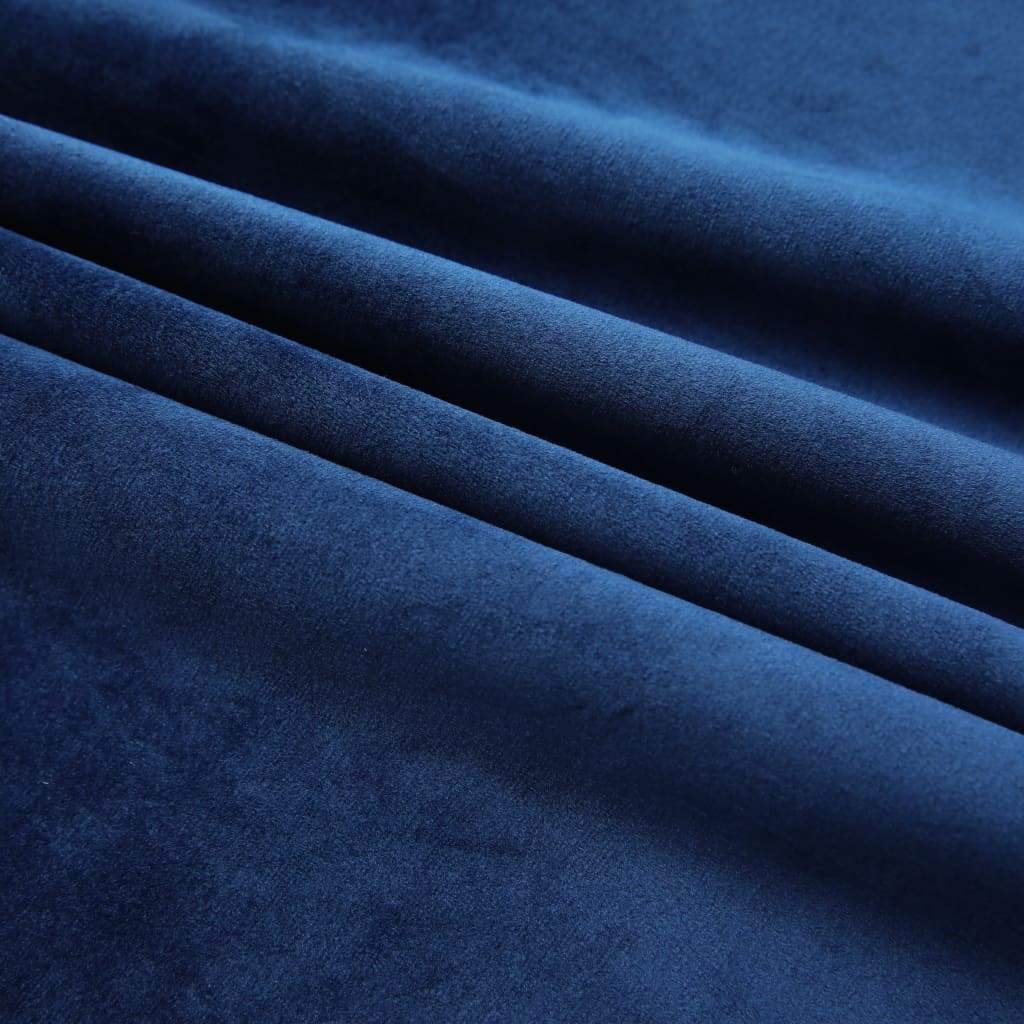 Vidaxl curtains blackout 2 sts with hooks 140x175 cm velvet blue