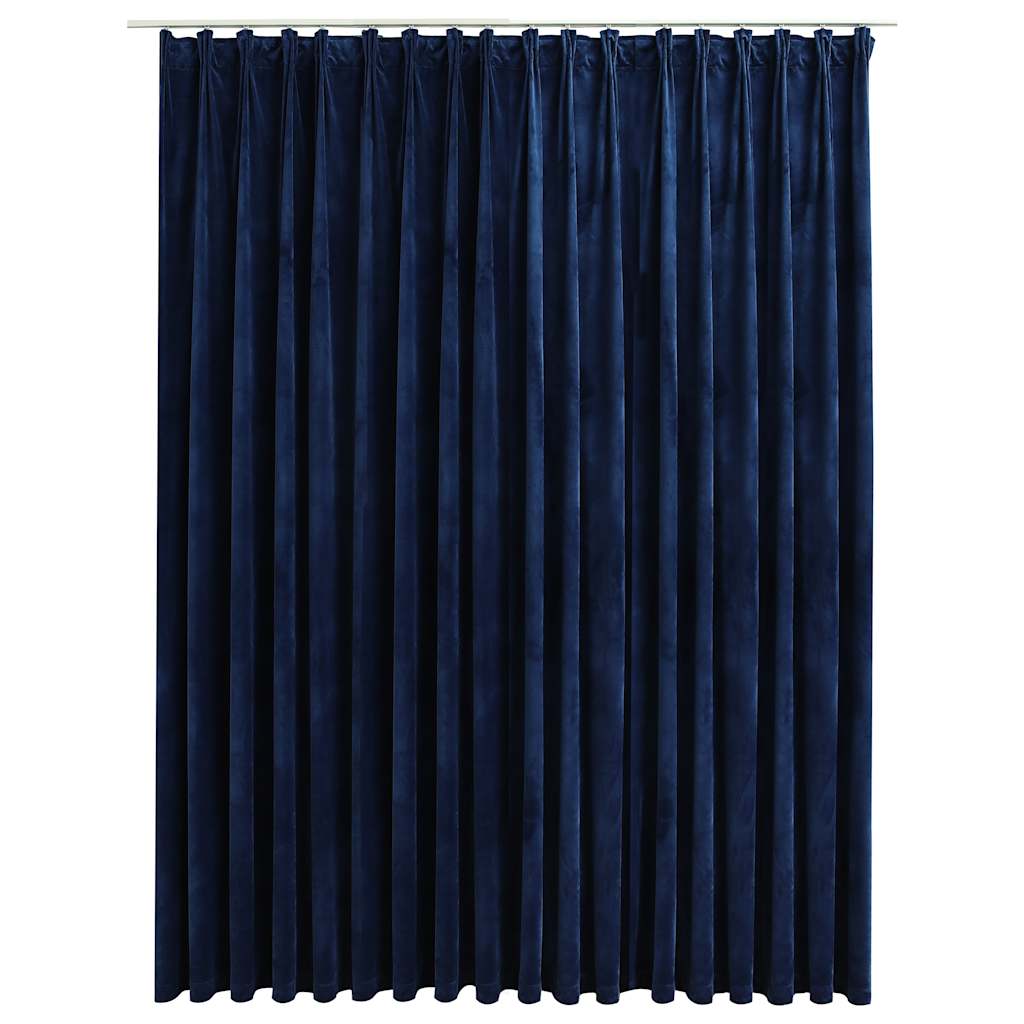 Vidaxl Curtain Blackout con ganci 290x245 cm blu di velluto