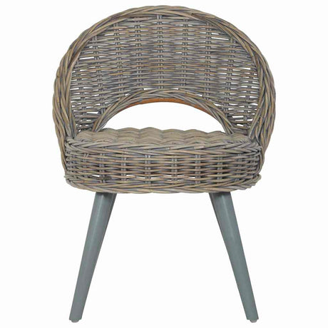 Vidaxl fauteuil kubu rattan grijs