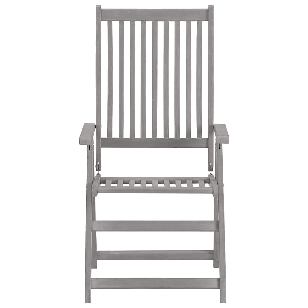 Vidaxl tuinstoelen 2 st verstelbaar massief acaciahout grijs