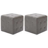 Vidaxl poef 2 st 30x30x30 cm kunstleer grijs