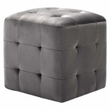 Vidaxl poef 2 st 30x30x30 cm fluweel grijs