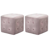 Vidaxl poef 2 st 30x30x30 cm fluweel roze