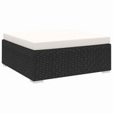 Vidaxl voetensteun 1 st met kussen poly rattan zwart