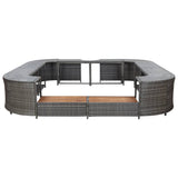 VidaXL Spa-ombouw vierkant 268x268x55 cm poly rattan grijs