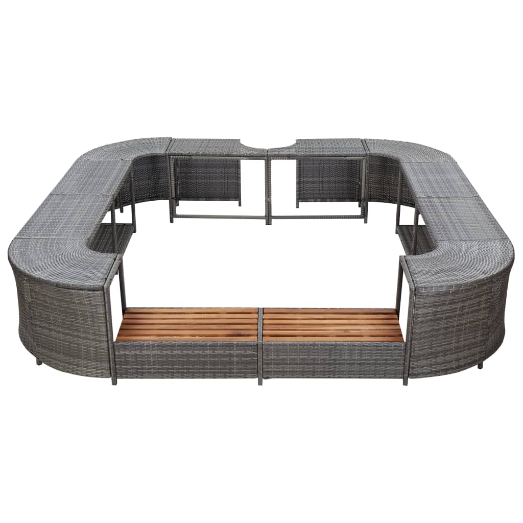 Vidaxl Spa-Ombuw Square 268x268x55 cm Poly rettan Gray