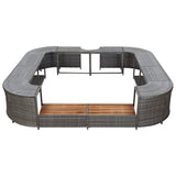 VIDAXL SPA-OMBOUW Square 268x268x55 cm Poly Rattan Grau