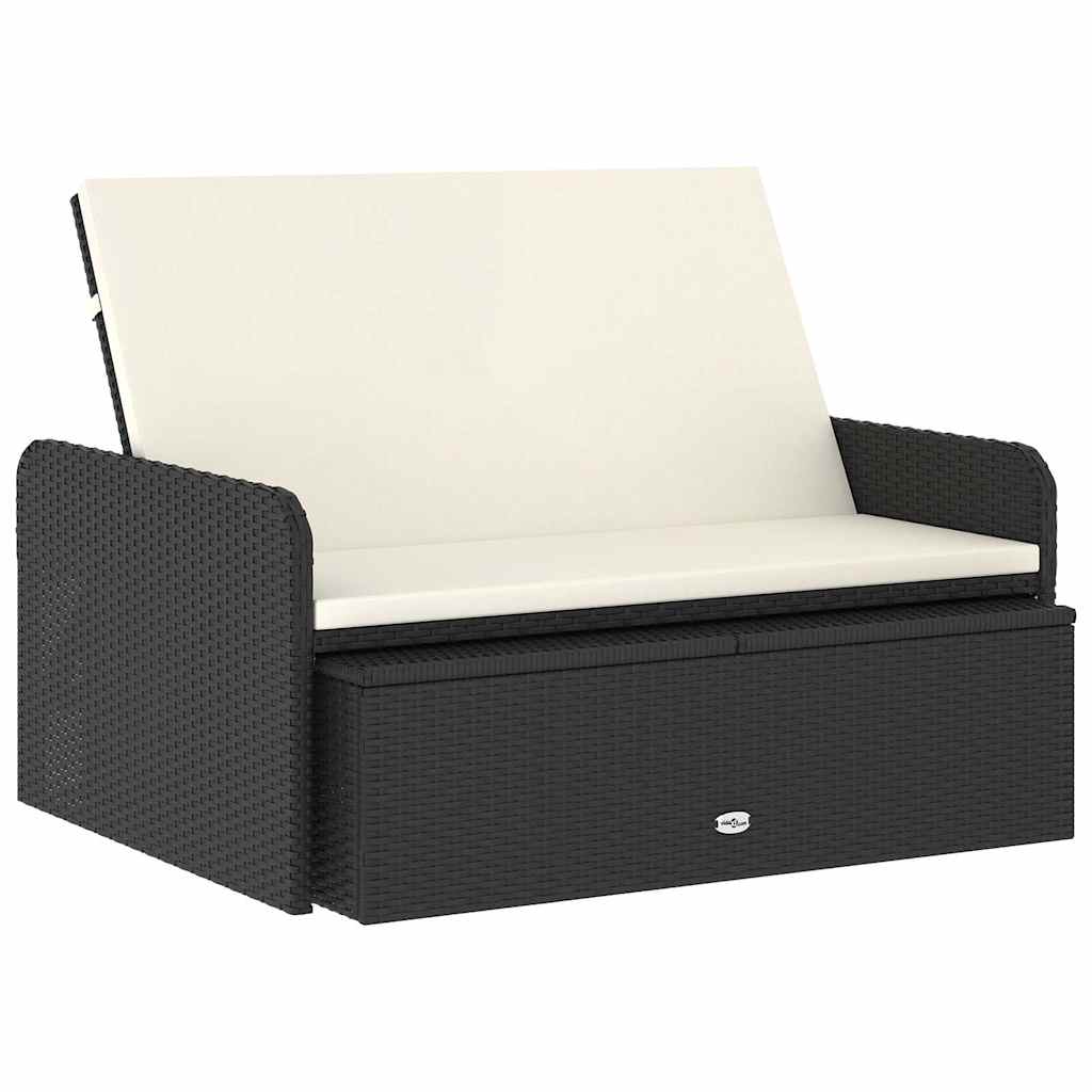 Vidaxl 2-delige loungeset met kussens poly rattan zwart