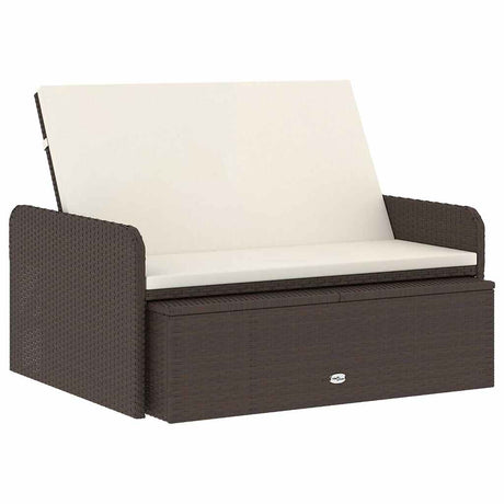 Vidaxl 2-delige loungeset met kussens poly rattan bruin