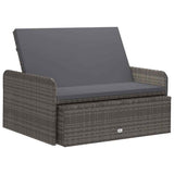 Vidaxl 2-delige loungeset met kussens poly rattan grijs