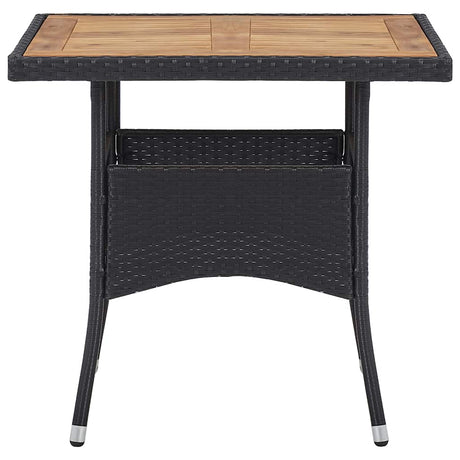 Vidaxl tuintafel poly rattan en massief acaciahout zwart