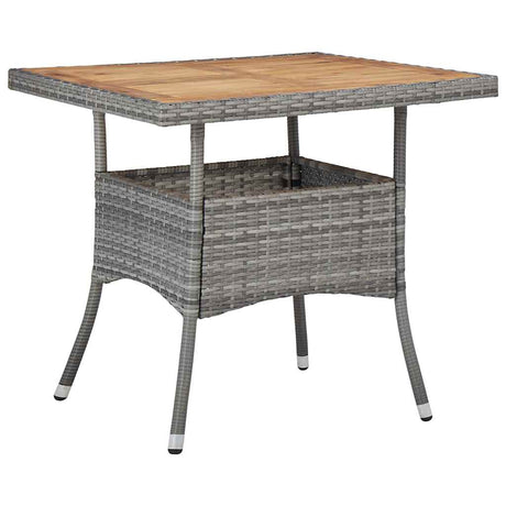 Vidaxl tuintafel poly rattan en massief acaciahout grijs