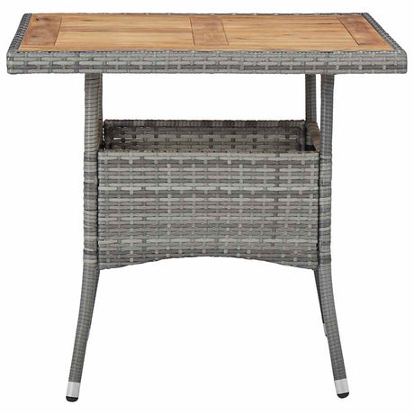 Vidaxl tuintafel poly rattan en massief acaciahout grijs