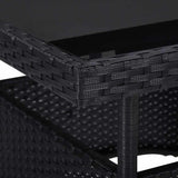 Vidaxl tuintafel poly rattan en glas zwart
