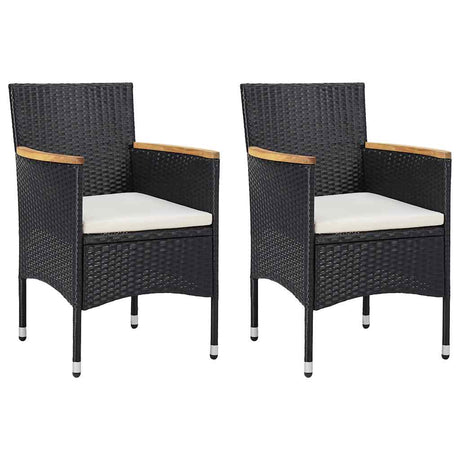 Vidaxl tuinstoelen 2 st poly rattan zwart