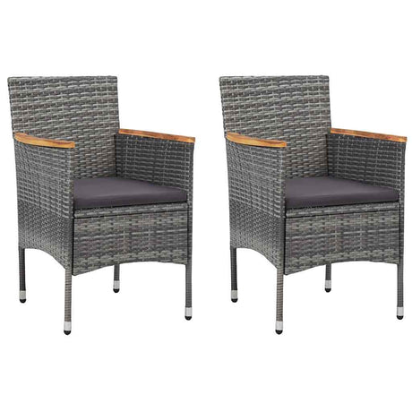 Vidaxl tuinstoelen 2 st poly rattan grijs