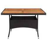 Vidaxl tuintafel poly rattan en massief acaciahout zwart