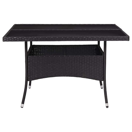 Vidaxl tuintafel poly rattan en glas zwart
