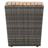 Vidaxl theetafel 41,5x41,5x43 cm poly rattan massief acaciahout grijs
