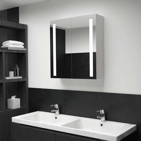 Vidaxl badkamerkast met spiegel en led 60x14x62 cm