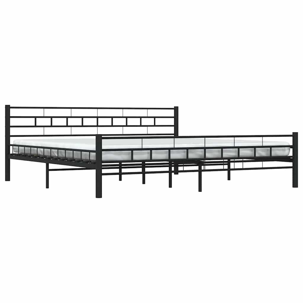 Vidaxl bedframe staal zwart 200x200 cm