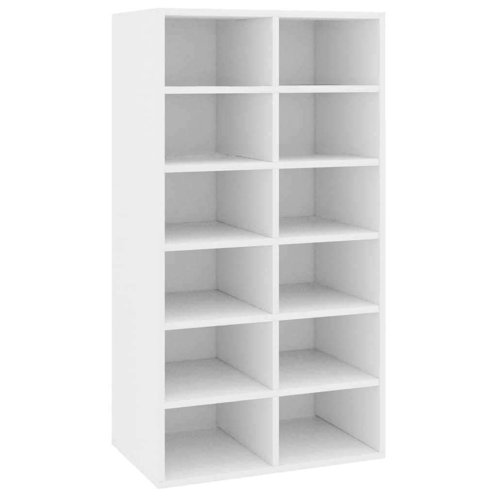 Vidaxl Shoe Rack 54x34x100.5 cm de madera procesada blanca