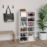 Vidaxl Shoe Rack 54x34x100.5 cm bearbetat trä med hög glans vit