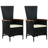 Vidaxl tuinstoelen 2 st met kussens poly rattan zwart